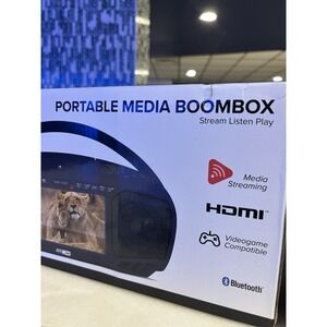 New Altec Lansing Portable Media Boombox 7" TV Streaming and Bluetooth Boombox